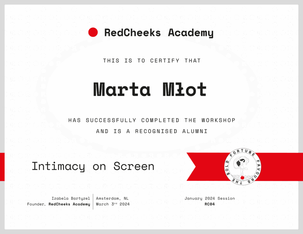 certyfikat koordynacji intymności Marta Młot