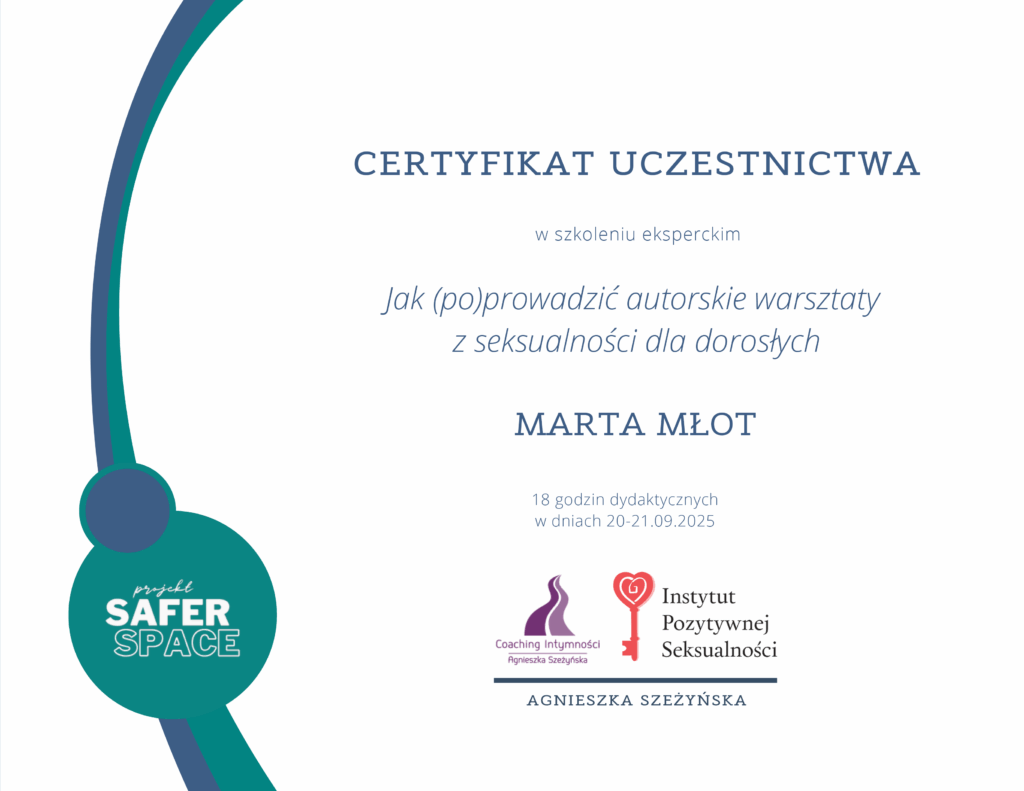 certyfikat praca z seksualnością Marta Młot